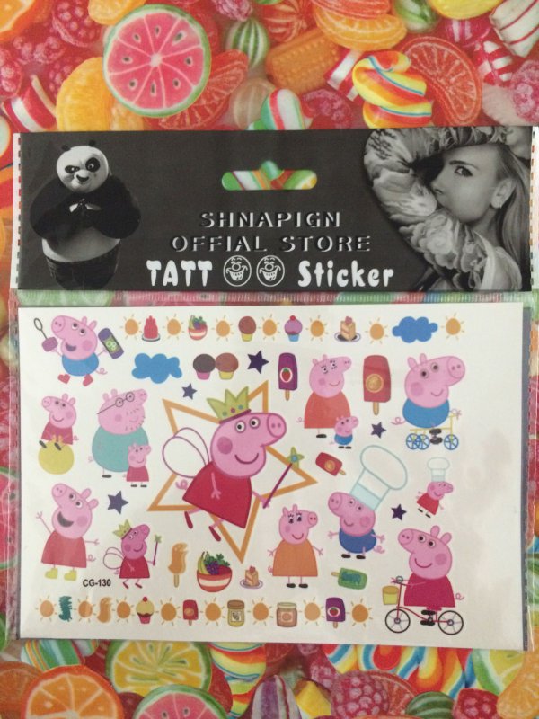 2 x im Set Peppa Wutz 3D Sticker Tattoo für Kinder Mitgebsel Tattoos