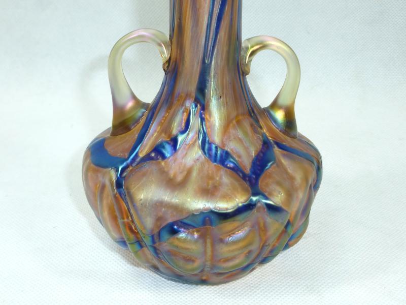 Large Art Nouveau Glass Vase With Handles Pallme König And Habel Wilhelm Kralik Ebay