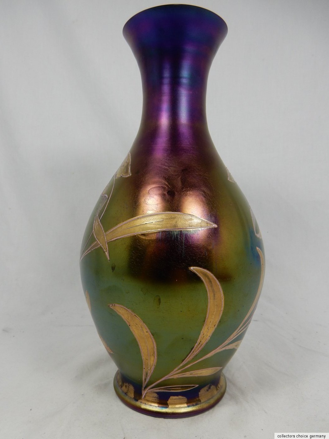 Irisierende Jugendstil Glas Vase iridescent Art Nouveau glass vase 27