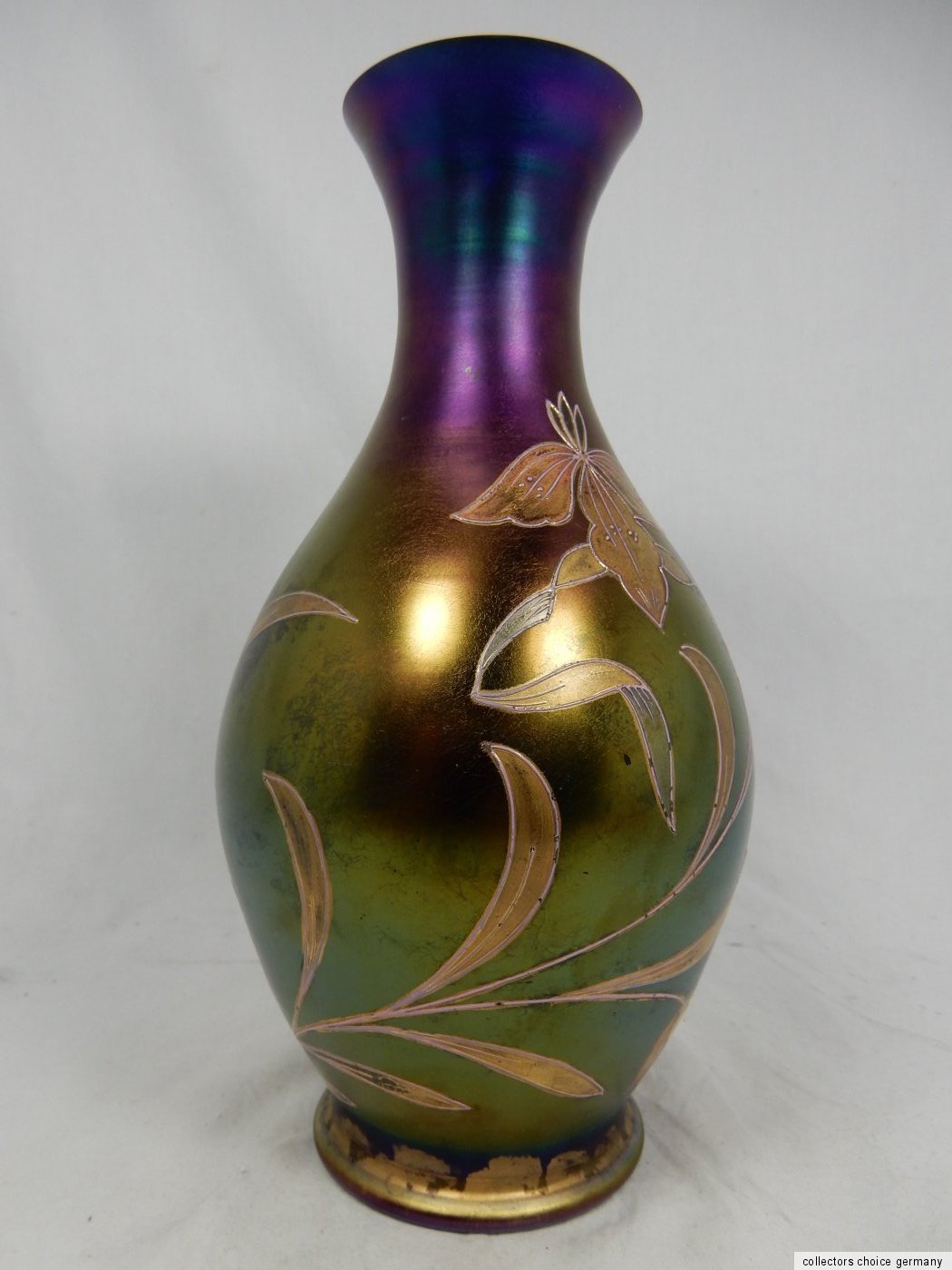 Irisierende Jugendstil Glas Vase iridescent Art Nouveau glass vase 27