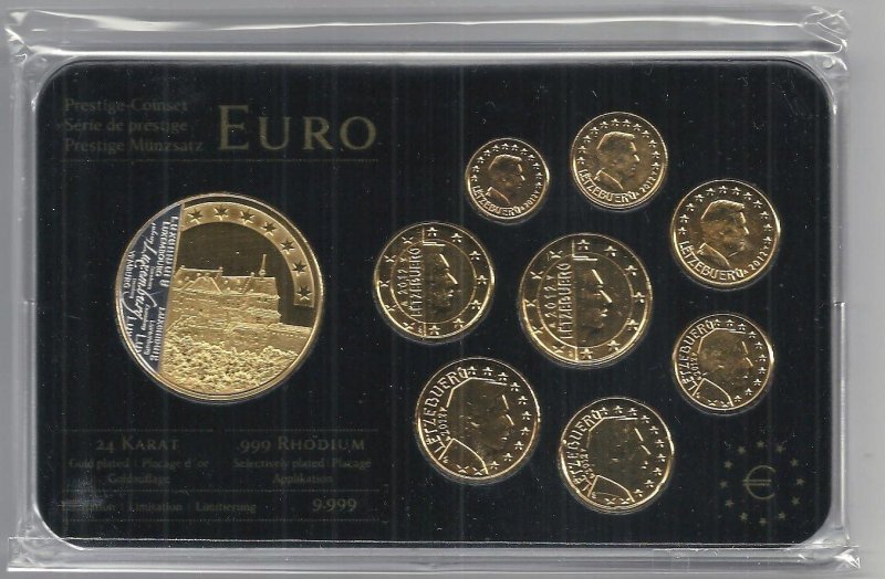 Luxemburg Euro Prestige Coinset Gold Rhodium 24 Karat Vergoldet Neu Ovp Ebay