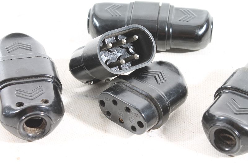 alter Gerätestecker Bakelit 5 Polig schwarz art deco mit Stecker Steckdose | eBay
