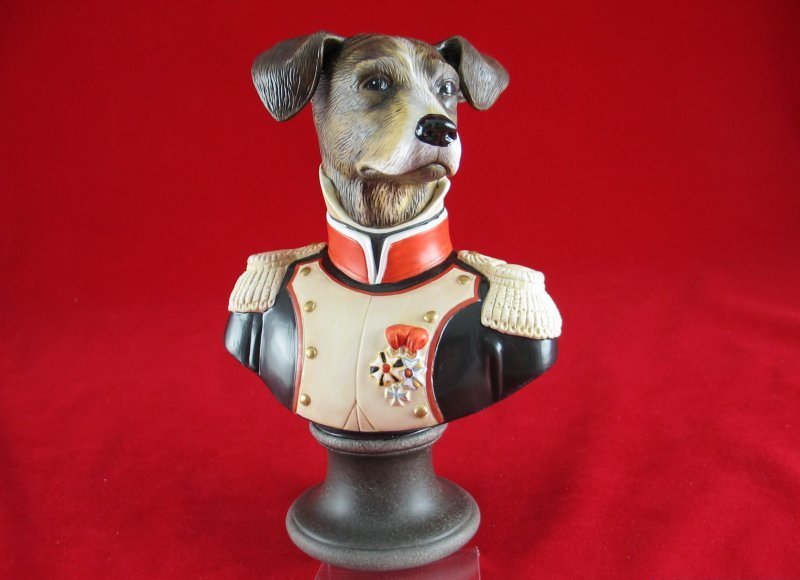 Goebel Aristo Dogs Porzellan Büste Général von Blackweter Thierry Poncelet Hund