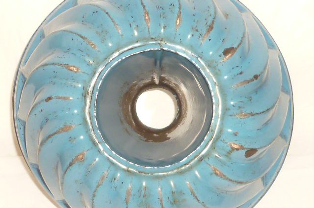 Alte blaue Emaille Gugelhupf Kuchenform Backform Emailform Alte blaue Emaille Gugelhupf Kuchenform Backform Emailform