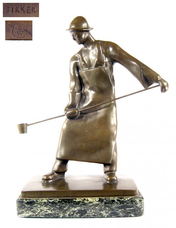 Karl BIRKER (19061989) / Der Gießer / alte Bronze auf Marmorsockel eBay