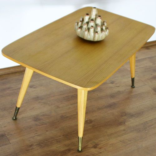 50er 60er JAHRE COUCH TISCH COFFEE TABLE LOFT NIEREN DANISH 60ER 70ER JAHRE Cocktailtisch CouchTisch Teakoptik rund