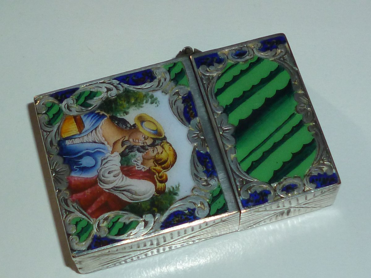 Vintage 800 Silver Enamel Case (Love) - Zippo Lighter Insert Pat