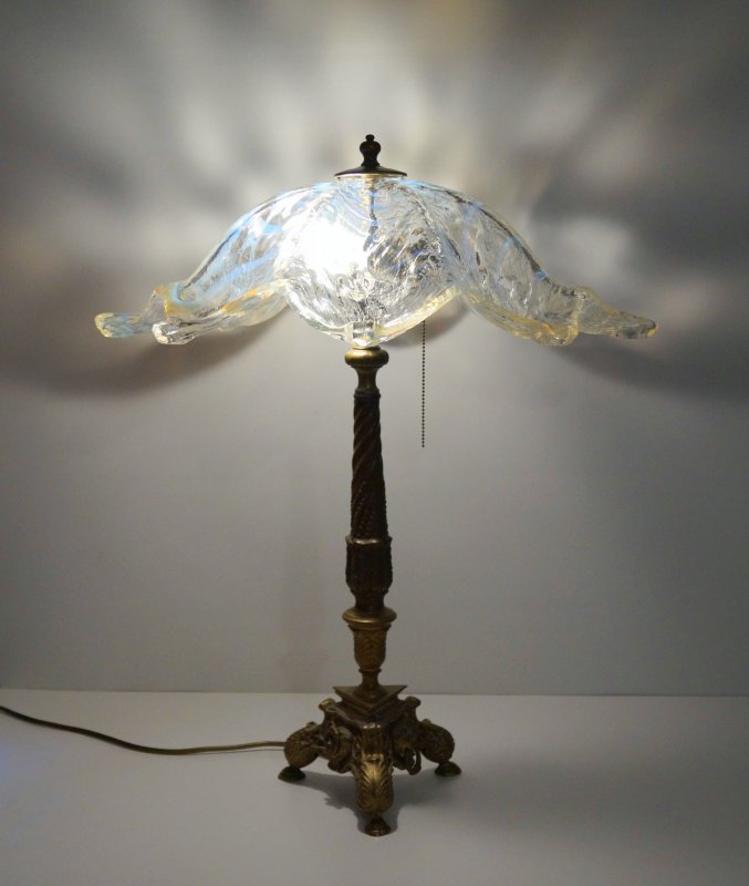 Details About Very Large Elegant Art Nouveau Table Lamp Brass Unique 1940 Lion Heads