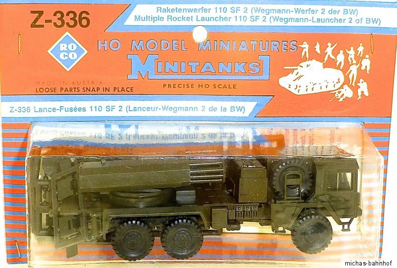 Lanzacohetes 110 SF 2 Wegmann lanzador 2 de los BW roco Minitanks z-336 h0 OVP Å