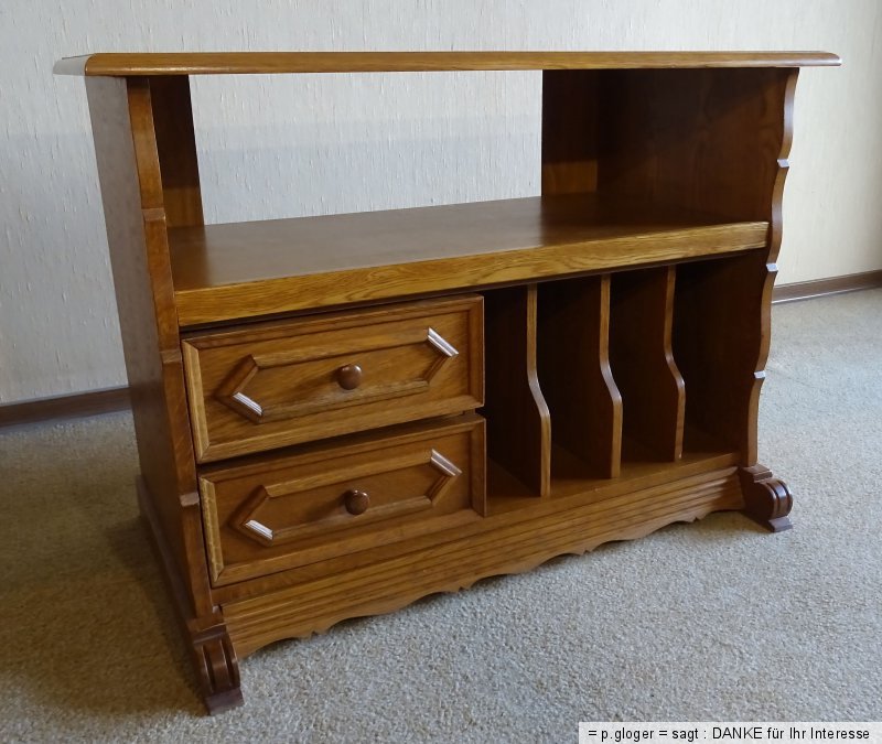 Hifi Schrank Eiche Rustikal Tv Regal Schallplatten Kommode Altdeutsch Lowboard