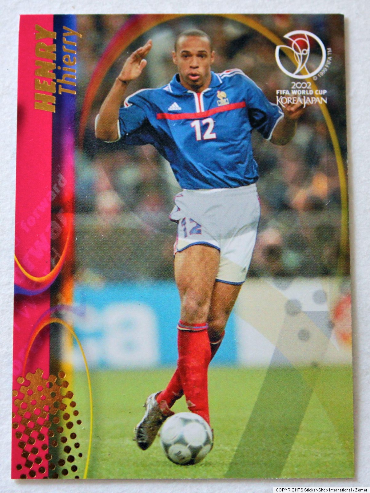 Panini Soccer Trading Card Thierry Henry France No. 62 World Cup 2002 ...