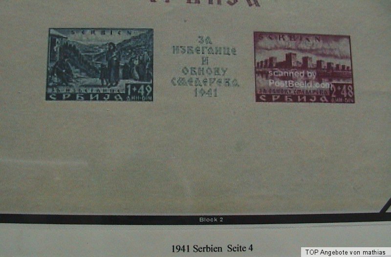 Serbien 1939 - 1945 Vordruck farbig TOP alle Bilder in ...