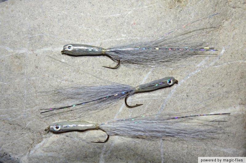 3 St Epoxy TROUT-MINNOW Streamer # 8 Brutfisch Bach-Regenbogen-Forelle Rapfen