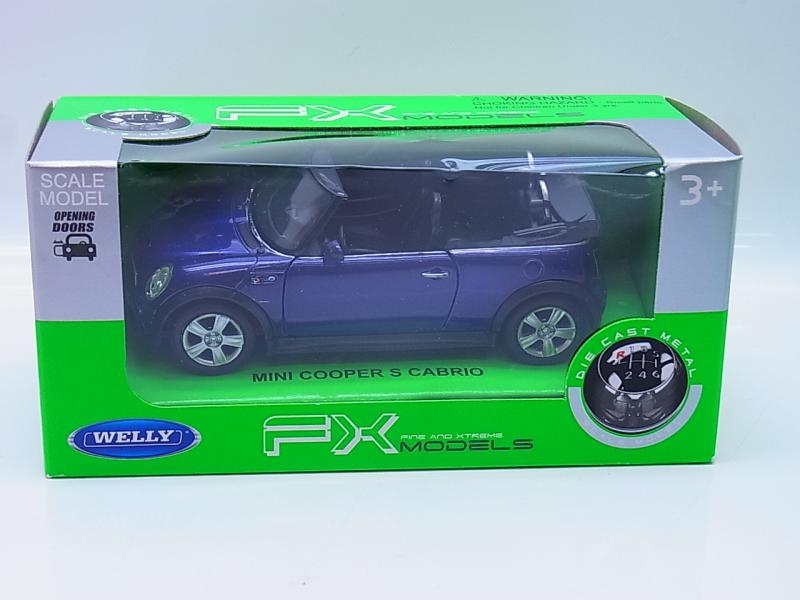 LOT 54661 Welly Mini Cooper S Cabrio blau Modellauto 1:40 NEU in OVP