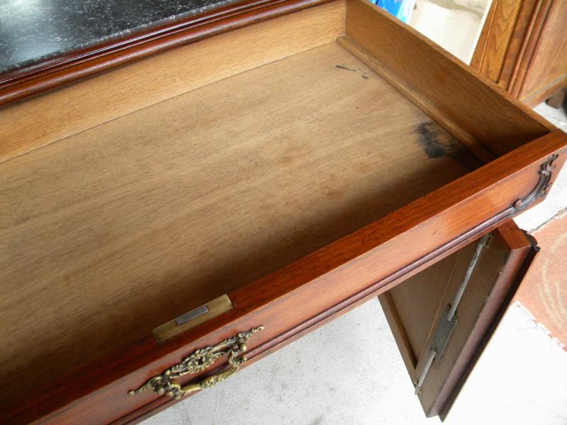 1880 GRÜNDERZEIT ANRICHTE B=113cm Schränkchen Kommode Marmorplatte