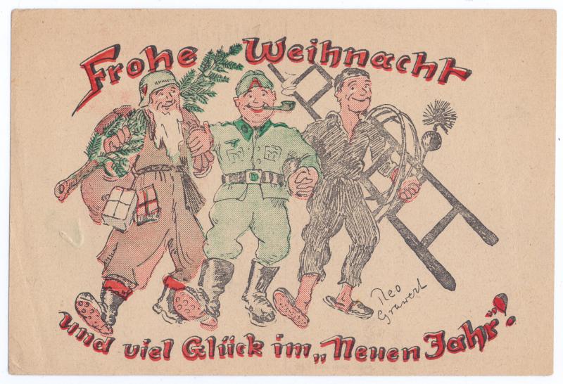 Wehrmacht Postkarte,AK,Kriegsweihnachten 1943,ww2 postcard wartime