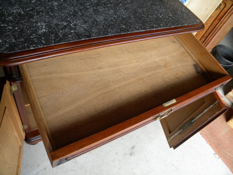 1880 GRÜNDERZEIT ANRICHTE B=113cm Schränkchen Kommode Marmorplatte