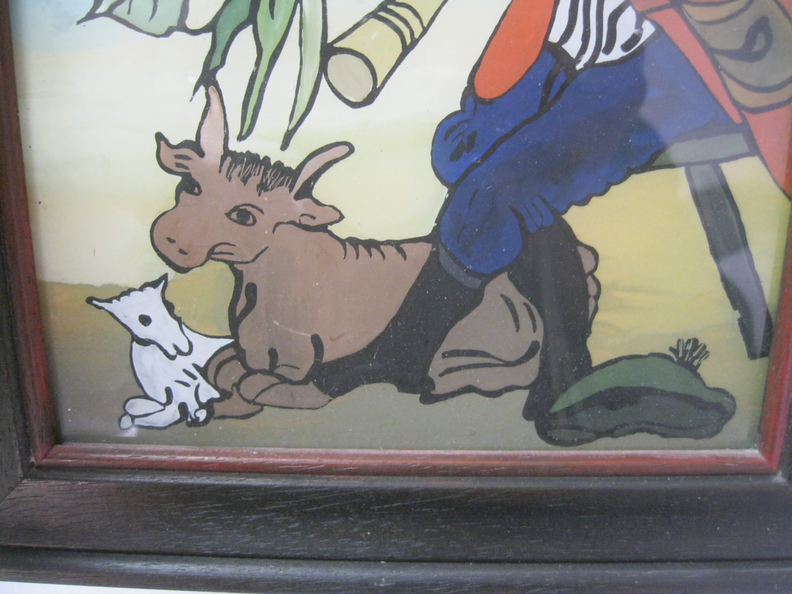 Naive Hinterglasmalerei Hinterglasbild Heiliger St. Wendelin in