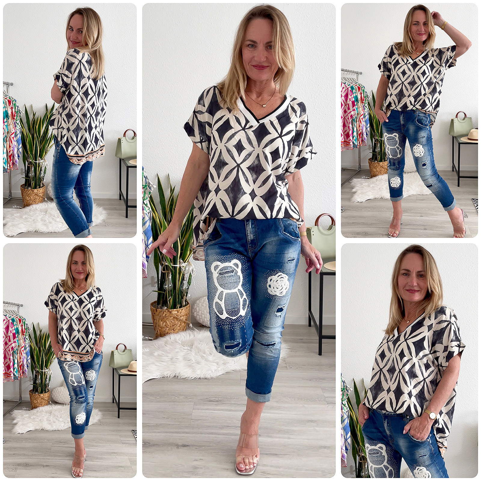 ausgefallenes Shirt Tunika Damen new collection Italy Mode online Shop