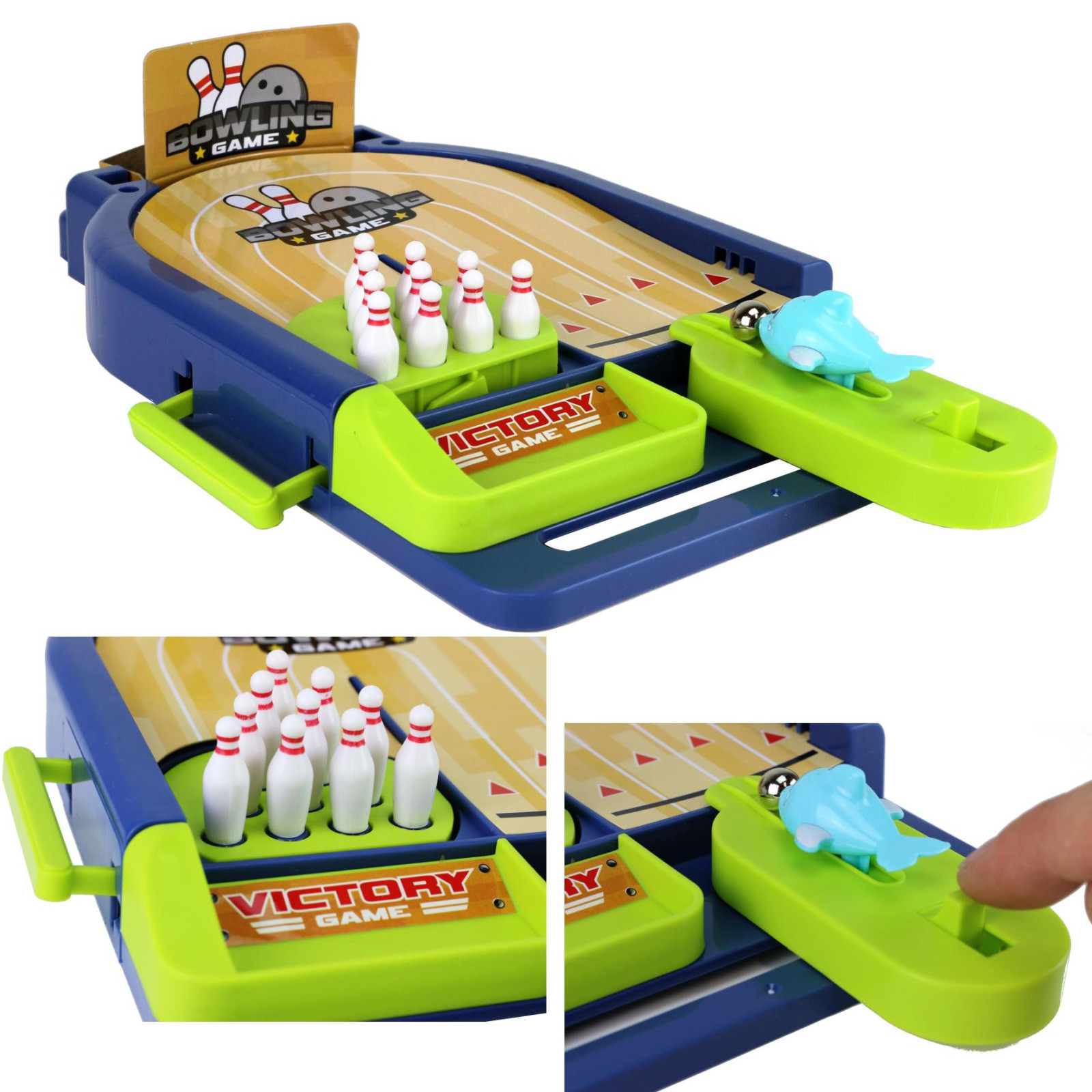 Mini Tisch Bowling Spiel mit 10 Pins & 2 Kugeln
