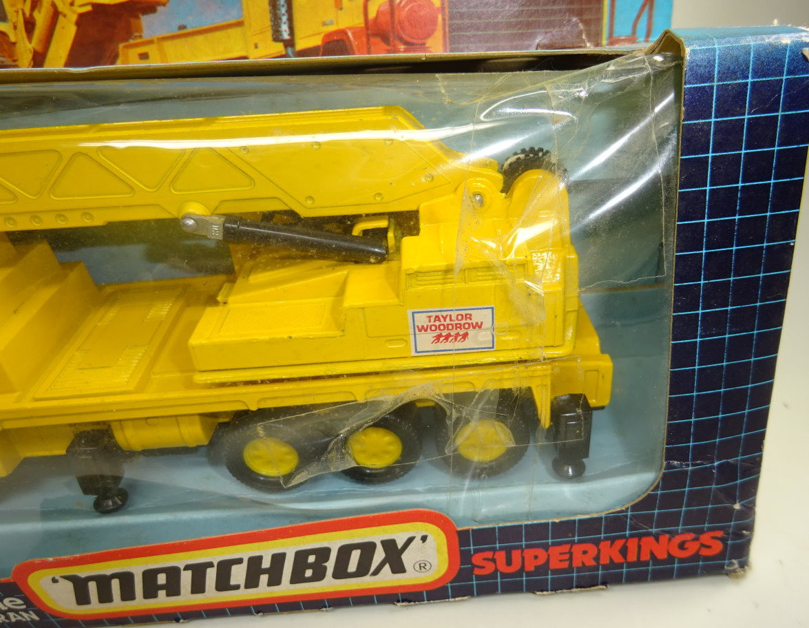 スーパーキングス　マッチボックス　モービルクレーン　K-114　MATCHBOX Matchbox Superking K-114 Mobile Crane gelb 